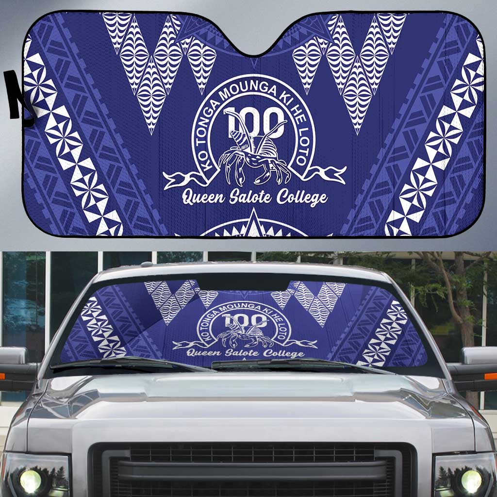 Queen Salote College Centenary Auto Sun Shade Tongan Kupesi Pattern - Polynesian Pride