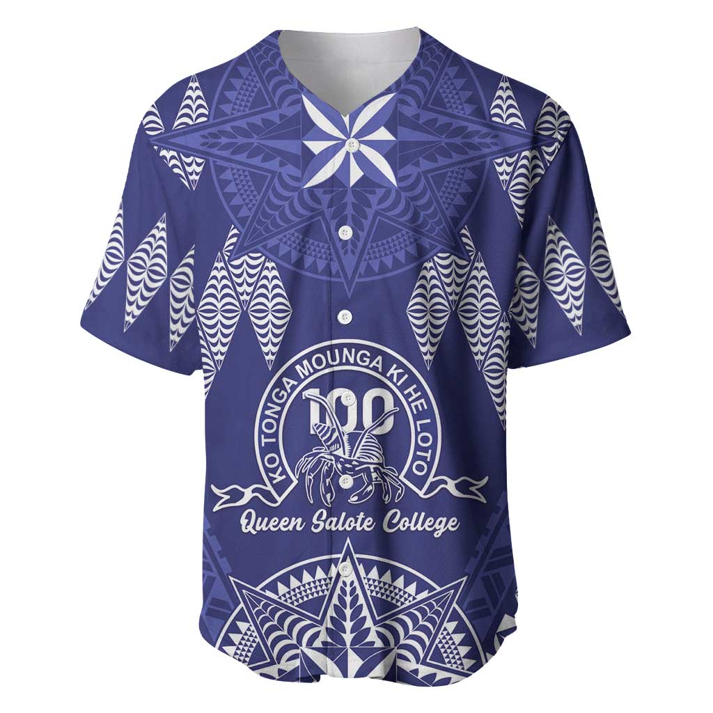 Personalised Queen Salote College Centenary Baseball Jersey Tongan Kupesi Pattern - Polynesian Pride