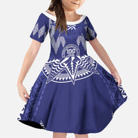 Personalised Queen Salote College Centenary Family Matching Off Shoulder Maxi Dress and Hawaiian Shirt Tongan Kupesi Pattern - Polynesian Pride