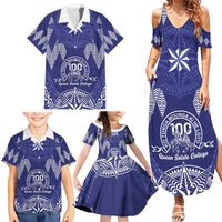 Personalised Queen Salote College Centenary Family Matching Summer Maxi Dress and Hawaiian Shirt Tongan Kupesi Pattern - Polynesian Pride