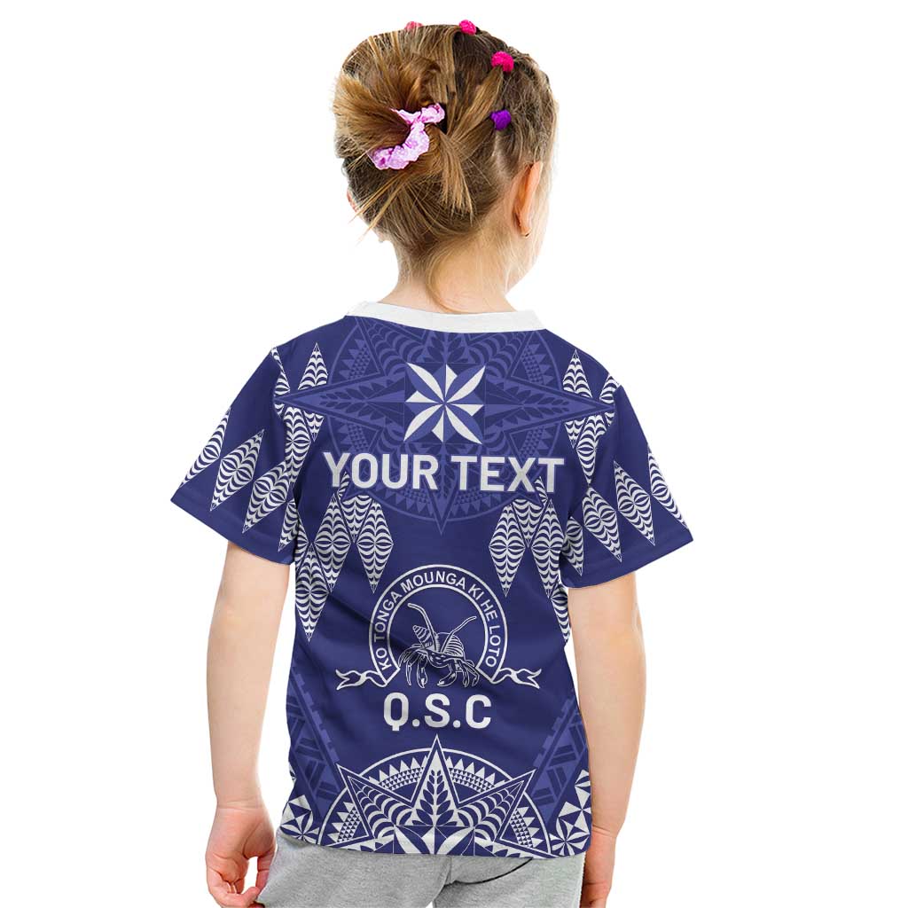 Personalised Queen Salote College Centenary Kid T Shirt Tongan Kupesi Pattern - Polynesian Pride