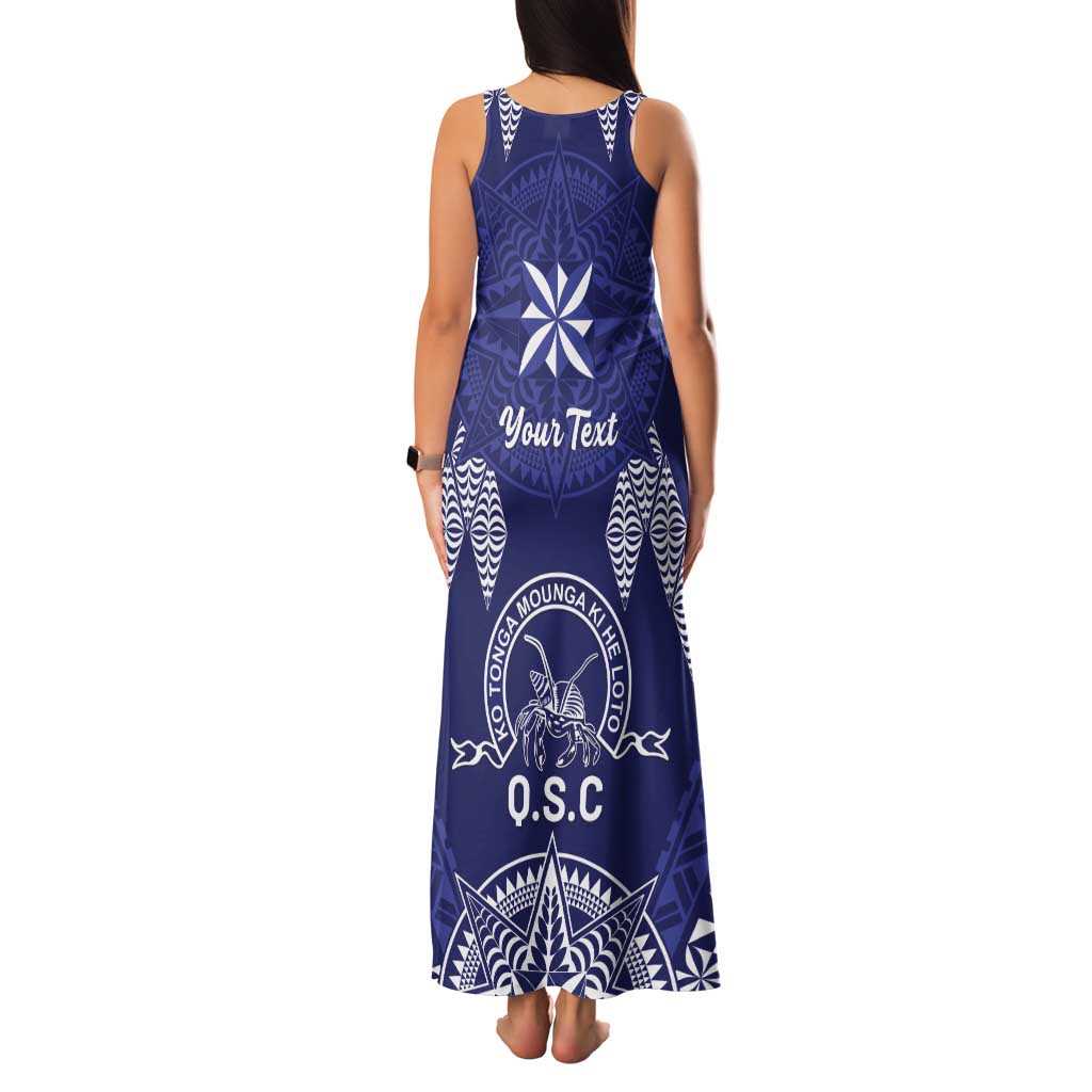 Personalised Queen Salote College Centenary Tank Maxi Dress Tongan Kupesi Pattern - Polynesian Pride