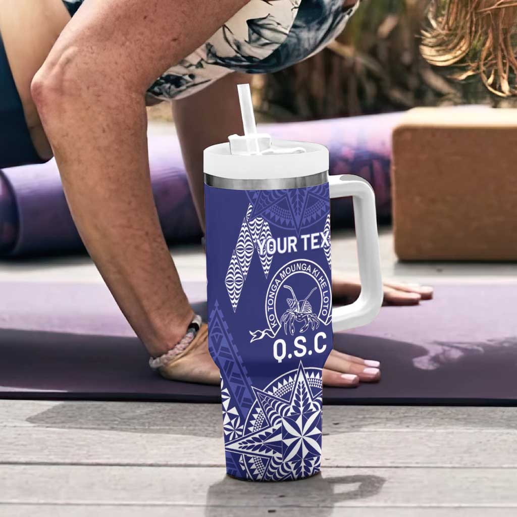 Personalised Queen Salote College Centenary Tumbler With Handle Tongan Kupesi Pattern - Polynesian Pride