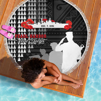 Pearl Harbor Remembrance Day Beach Blanket USS Arizona In Memory With Polynesian Pattern LT05 - Polynesian Pride