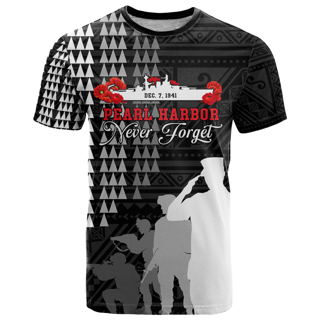 Pearl Harbor Remembrance Day T Shirt USS Arizona In Memory With Polynesian Pattern LT05 Black - Polynesian Pride