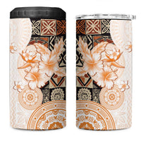 Fiji 4 in 1 Can Cooler Tumbler Masi Tapa Pattern Brown