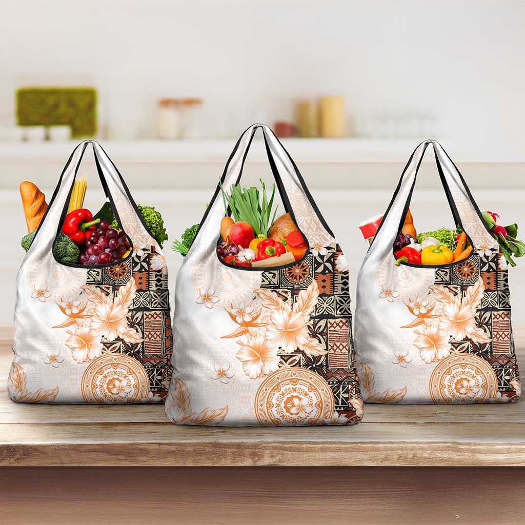 Fiji Grocery Bag Masi Tapa Pattern Brown