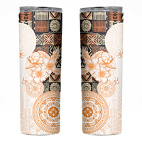 Fiji Skinny Tumbler Masi Tapa Pattern Brown