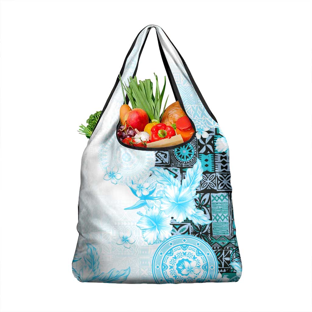 Fiji Grocery Bag Masi Tapa Pattern Blue