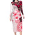 Fiji Family Matching Long Sleeve Bodycon Dress and Hawaiian Shirt Masi Tapa Pattern Red LT05 Mom's Dress Red - Polynesian Pride