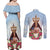 Guam Patroness Couples Matching Off Shoulder Maxi Dress and Long Sleeve Button Shirt The Legend Santa Marian Kamalen