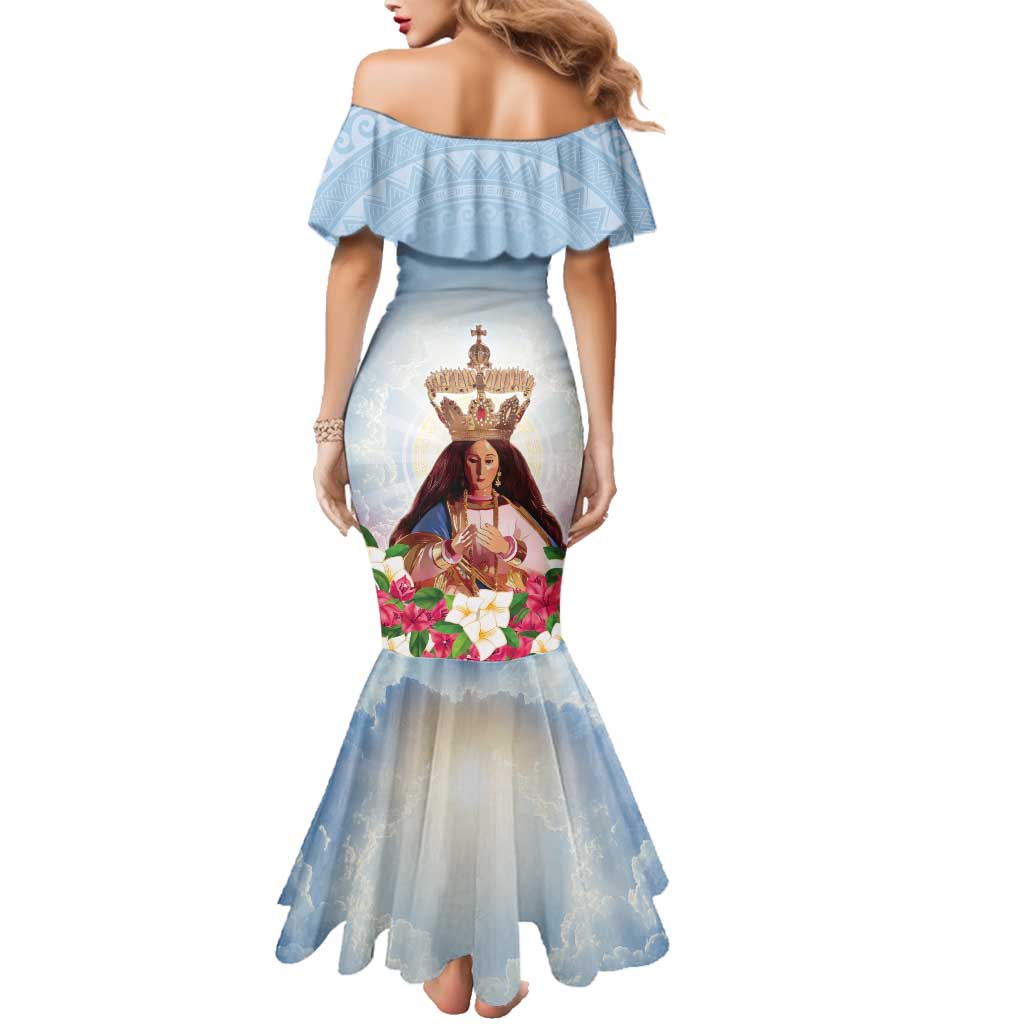 Guam Patroness Family Matching Mermaid Dress and Hawaiian Shirt The Legend Santa Marian Kamalen