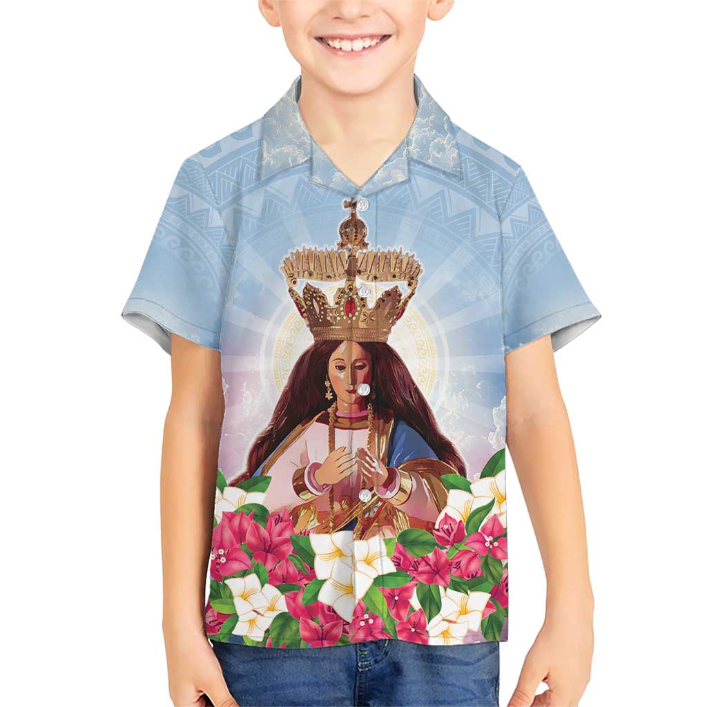 Guam Patroness Kid Hawaiian Shirt The Legend Santa Marian Kamalen