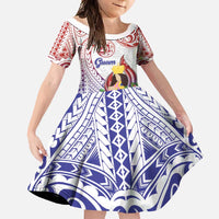 Happy Guam Santa Marian Kamalen Day Family Matching Long Sleeve Bodycon Dress and Hawaiian Shirt LT05 Daughter's Dress White - Polynesian Pride
