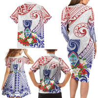 Happy Guam Santa Marian Kamalen Day Family Matching Long Sleeve Bodycon Dress and Hawaiian Shirt LT05 - Polynesian Pride