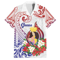 Happy Guam Santa Marian Kamalen Day Family Matching Long Sleeve Bodycon Dress and Hawaiian Shirt LT05 Dad's Shirt - Short Sleeve White - Polynesian Pride