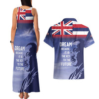 Hawaii MLK Day Couples Matching Tank Maxi Dress and Hawaiian Shirt