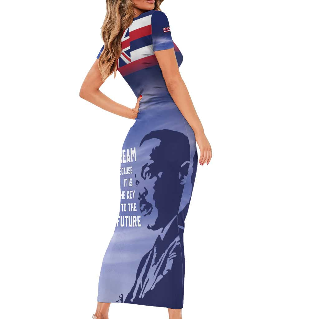 Hawaii MLK Day Family Matching Short Sleeve Bodycon Dress and Hawaiian Shirt