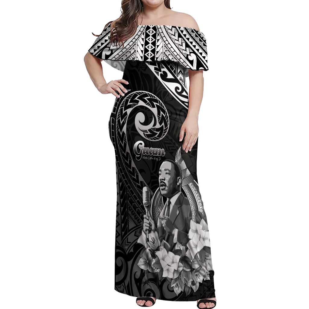 Guam MLK Day Off Shoulder Maxi Dress The Legacy Of MLK