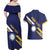 Personalised Happy Nauru Independence Day Couples Matching Off Shoulder Maxi Dress and Hawaiian Shirt Polynesian Pattern