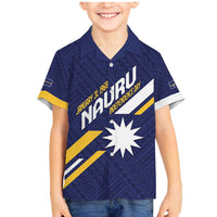 Personalised Happy Nauru Independence Day Family Matching Mermaid Dress and Hawaiian Shirt Polynesian Pattern