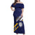 Personalised Happy Nauru Independence Day Family Matching Off Shoulder Maxi Dress and Hawaiian Shirt Polynesian Pattern