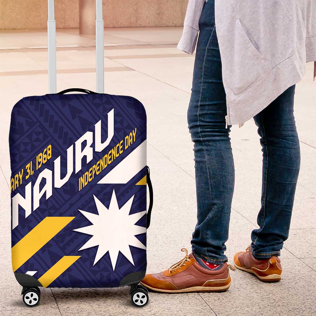 Happy Nauru Independence Day Luggage Cover Polynesian Pattern