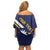 Personalised Happy Nauru Independence Day Off Shoulder Short Dress Polynesian Pattern