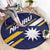 Happy Nauru Independence Day Round Carpet Polynesian Pattern