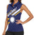 Personalised Happy Nauru Independence Day Women Sleeveless Polo Shirt Polynesian Pattern