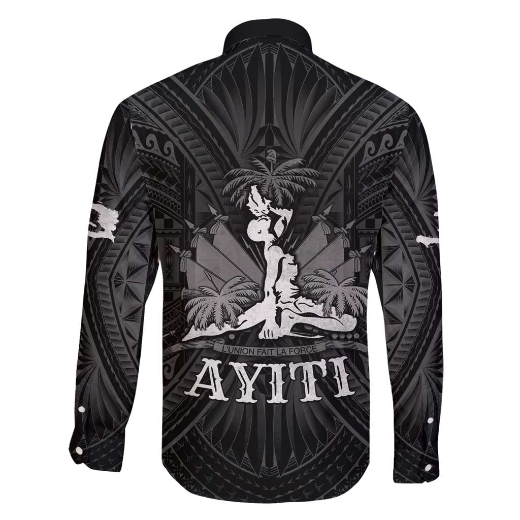 Haiti 1804 Family Matching Long Sleeve Bodycon Dress and Hawaiian Shirt Polynesian Silver Neg Maron