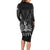 Haiti 1804 Family Matching Long Sleeve Bodycon Dress and Hawaiian Shirt Polynesian Silver Neg Maron