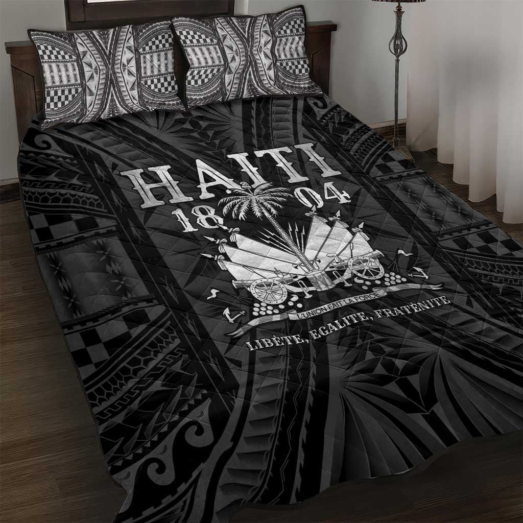 Haiti 1804 Quilt Bed Set Polynesian Silver Neg Maron