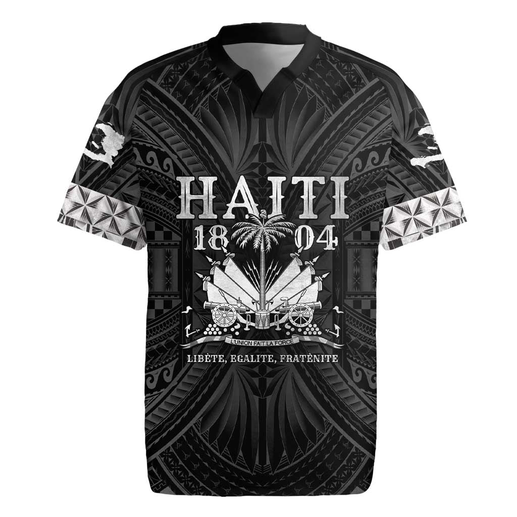 Haiti 1804 Rugby Jersey Polynesian Silver Neg Maron