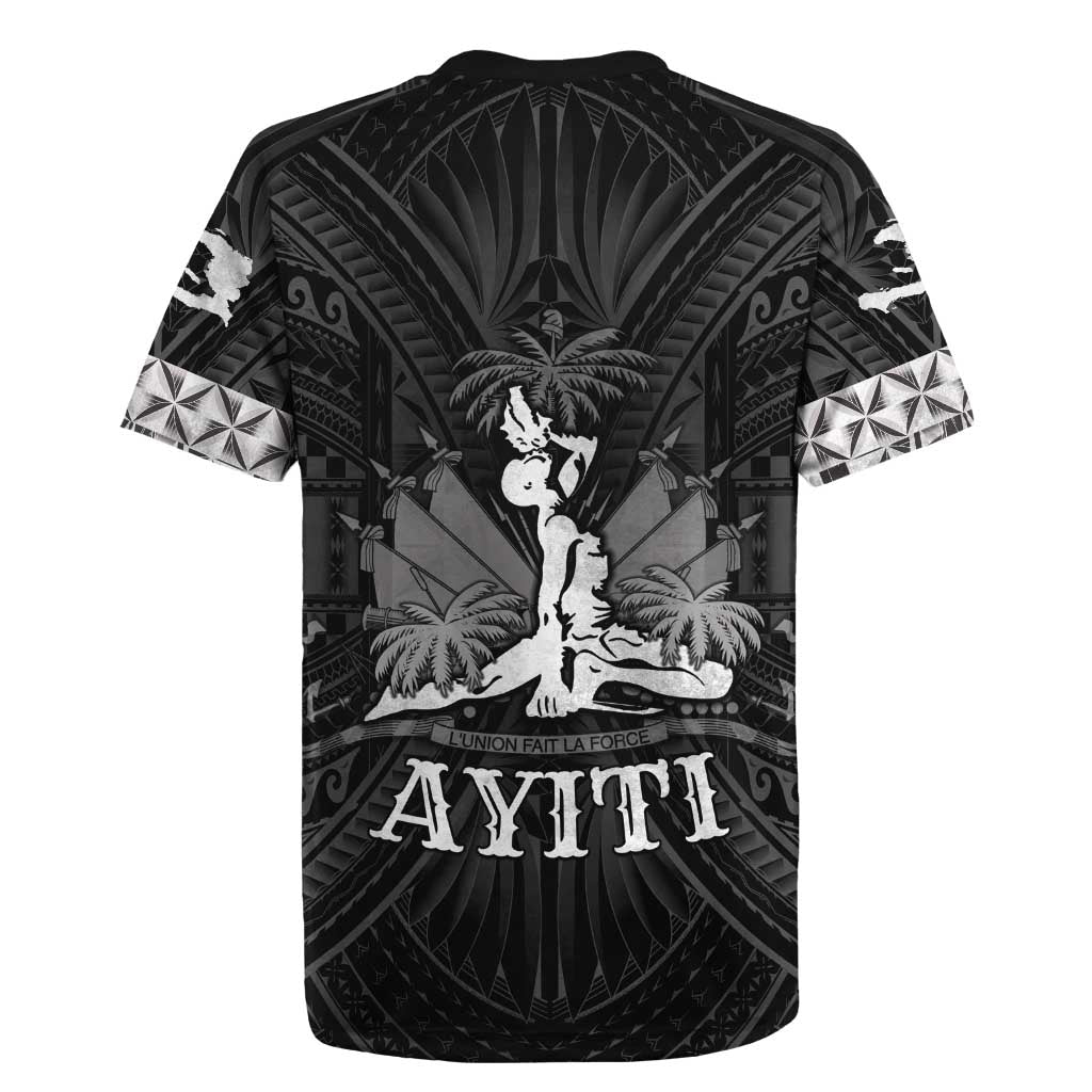 Haiti 1804 Rugby Jersey Polynesian Silver Neg Maron