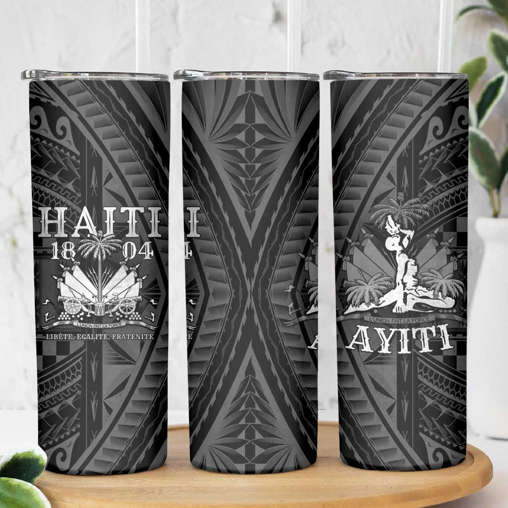 Haiti 1804 Skinny Tumbler Polynesian Silver Neg Maron LT05 - Polynesian Pride