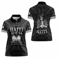 Haiti 1804 Women Polo Shirt Polynesian Silver Neg Maron