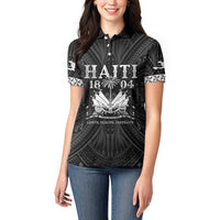 Haiti 1804 Women Polo Shirt Polynesian Silver Neg Maron