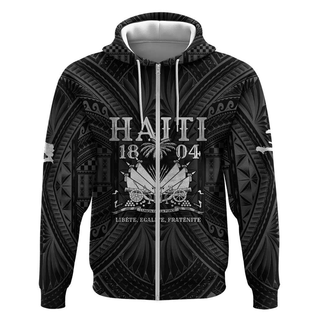 Haiti 1804 Zip Hoodie Polynesian Silver Neg Maron LT05 Zip Hoodie Silver - Polynesian Pride