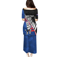 Custom New Zealand Auckland Cricket Family Matching Puletasi and Hawaiian Shirt With Maori Pattern LT05 - Polynesian Pride