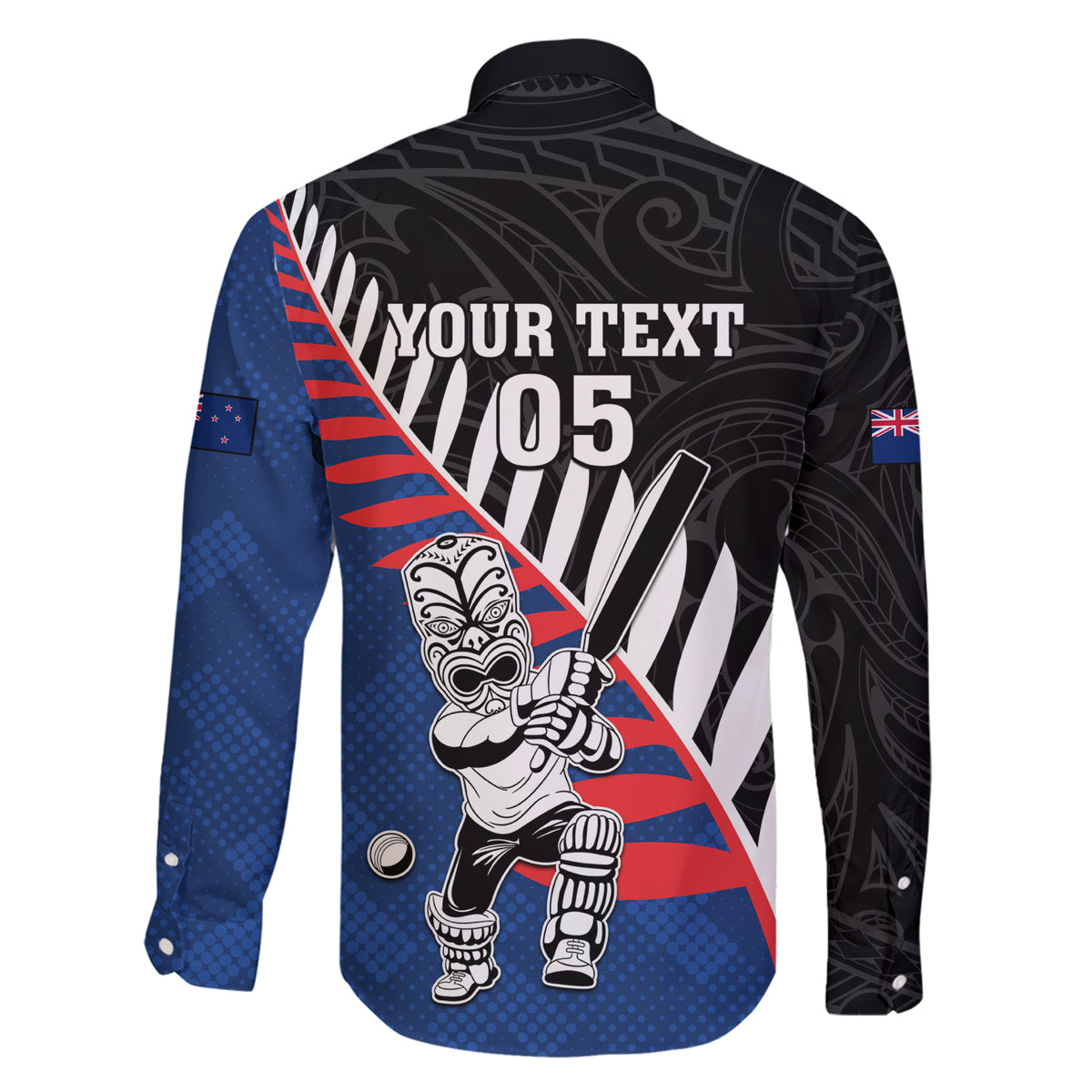 Custom New Zealand Auckland Cricket Family Matching Short Sleeve Bodycon Dress and Hawaiian Shirt With Maori Pattern LT05 - Polynesian Pride