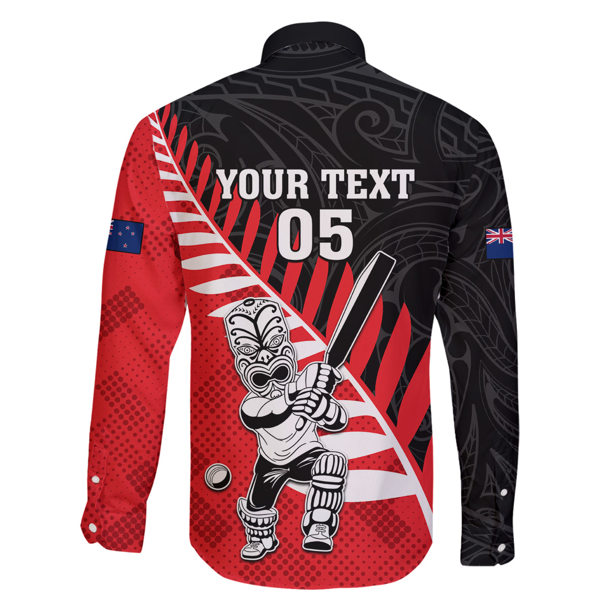 Custom New Zealand Canterbury Cricket Family Matching Long Sleeve Bodycon Dress and Hawaiian Shirt With Maori Pattern LT05 - Polynesian Pride
