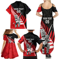 Custom New Zealand Canterbury Cricket Family Matching Summer Maxi Dress and Hawaiian Shirt With Maori Pattern LT05 - Polynesian Pride