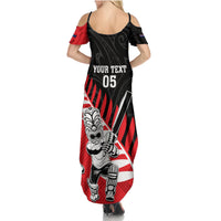 Custom New Zealand Canterbury Cricket Family Matching Summer Maxi Dress and Hawaiian Shirt With Maori Pattern LT05 - Polynesian Pride