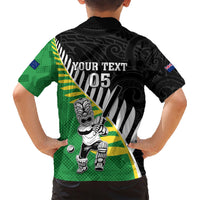Custom New Zealand Central Districts Cricket Family Matching Short Sleeve Bodycon Dress and Hawaiian Shirt With Maori Pattern LT05 - Polynesian Pride