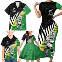 Custom New Zealand Central Districts Cricket Family Matching Short Sleeve Bodycon Dress and Hawaiian Shirt With Maori Pattern LT05 - Polynesian Pride