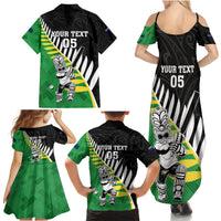 Custom New Zealand Central Districts Cricket Family Matching Summer Maxi Dress and Hawaiian Shirt With Maori Pattern