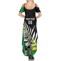 Custom New Zealand Central Districts Cricket Family Matching Summer Maxi Dress and Hawaiian Shirt With Maori Pattern