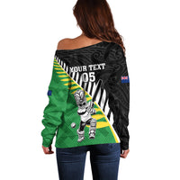 Custom New Zealand Central Districts Cricket Off Shoulder Sweater With Maori Pattern