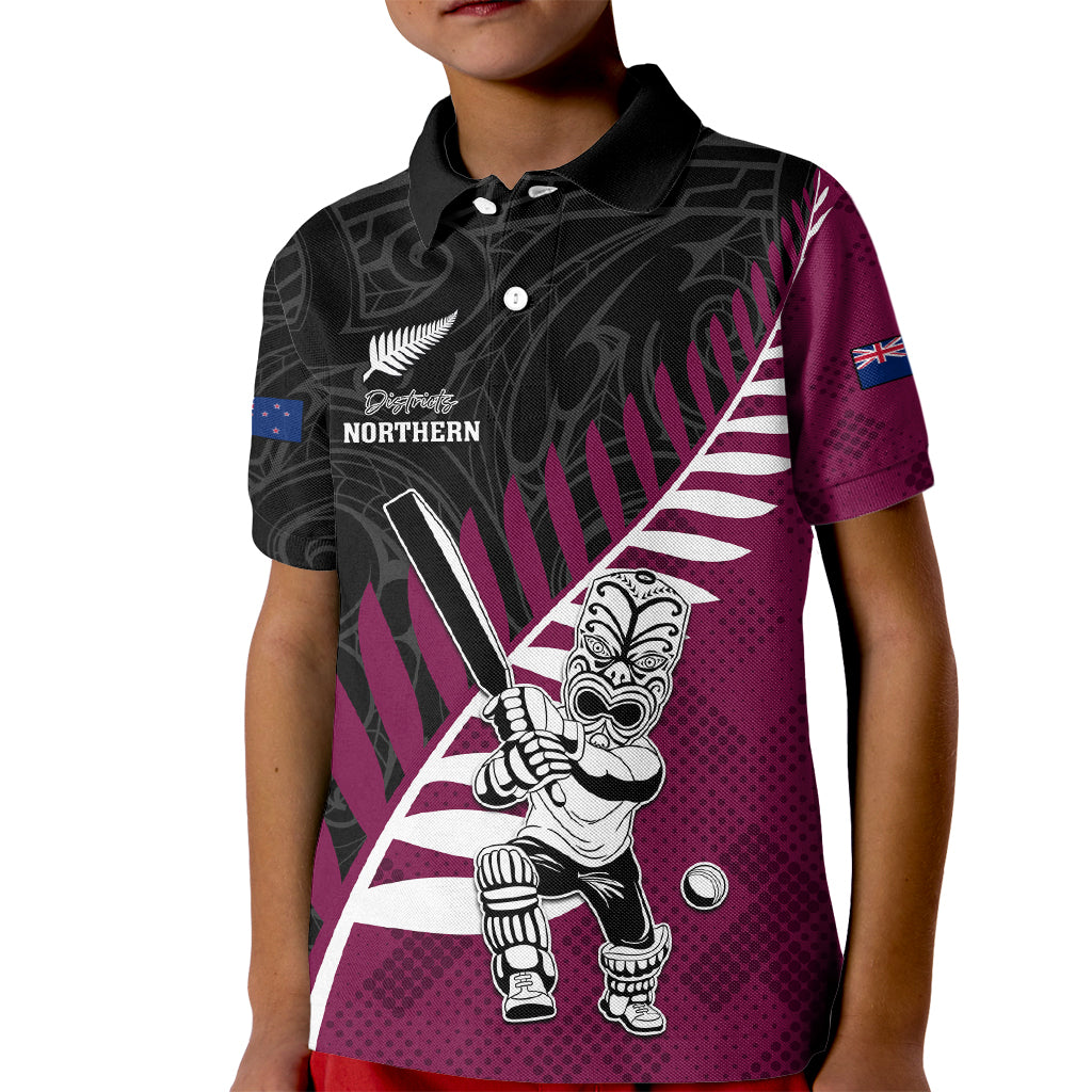 Custom New Zealand Northern Districts Cricket Kid Polo Shirt With Maori Pattern